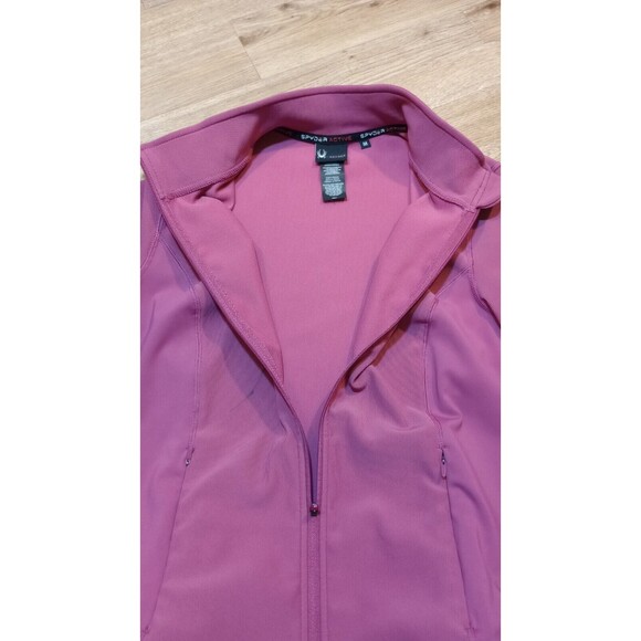 Spyder Jacket Womens Medium Pink Sweatshirt Full Zip Zipped Pockets Stretch Gym - Picture 6 of 16